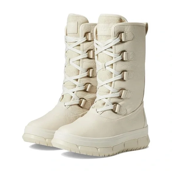 New Sperry Kittery Winter White/Ivory waterproof leather boots Size 8.5 - Picture 10 of 10